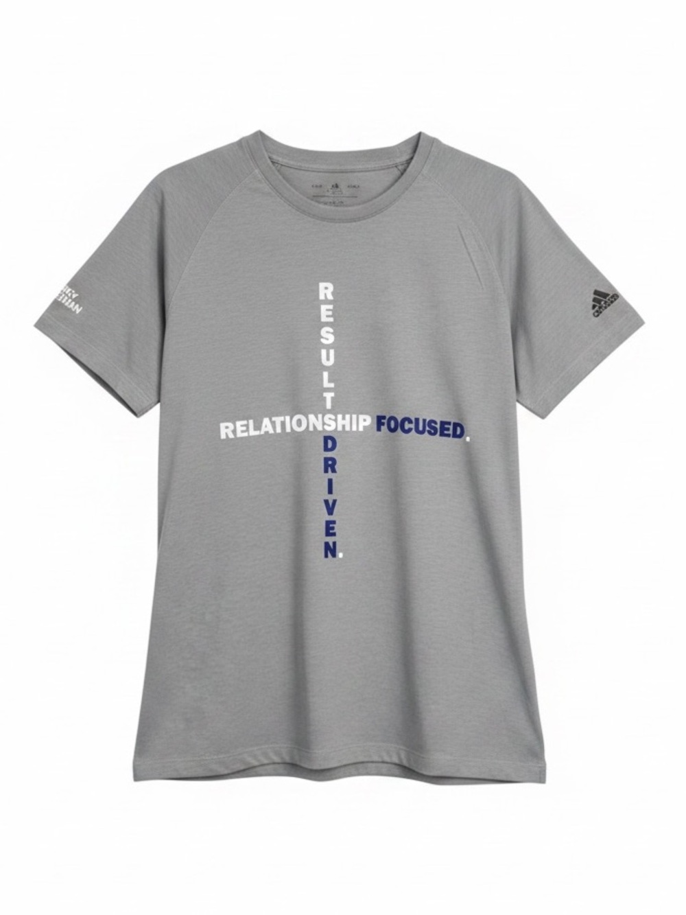 adidas Light Gray Short Sleeve 'Relationship Focused' Graphic Tee